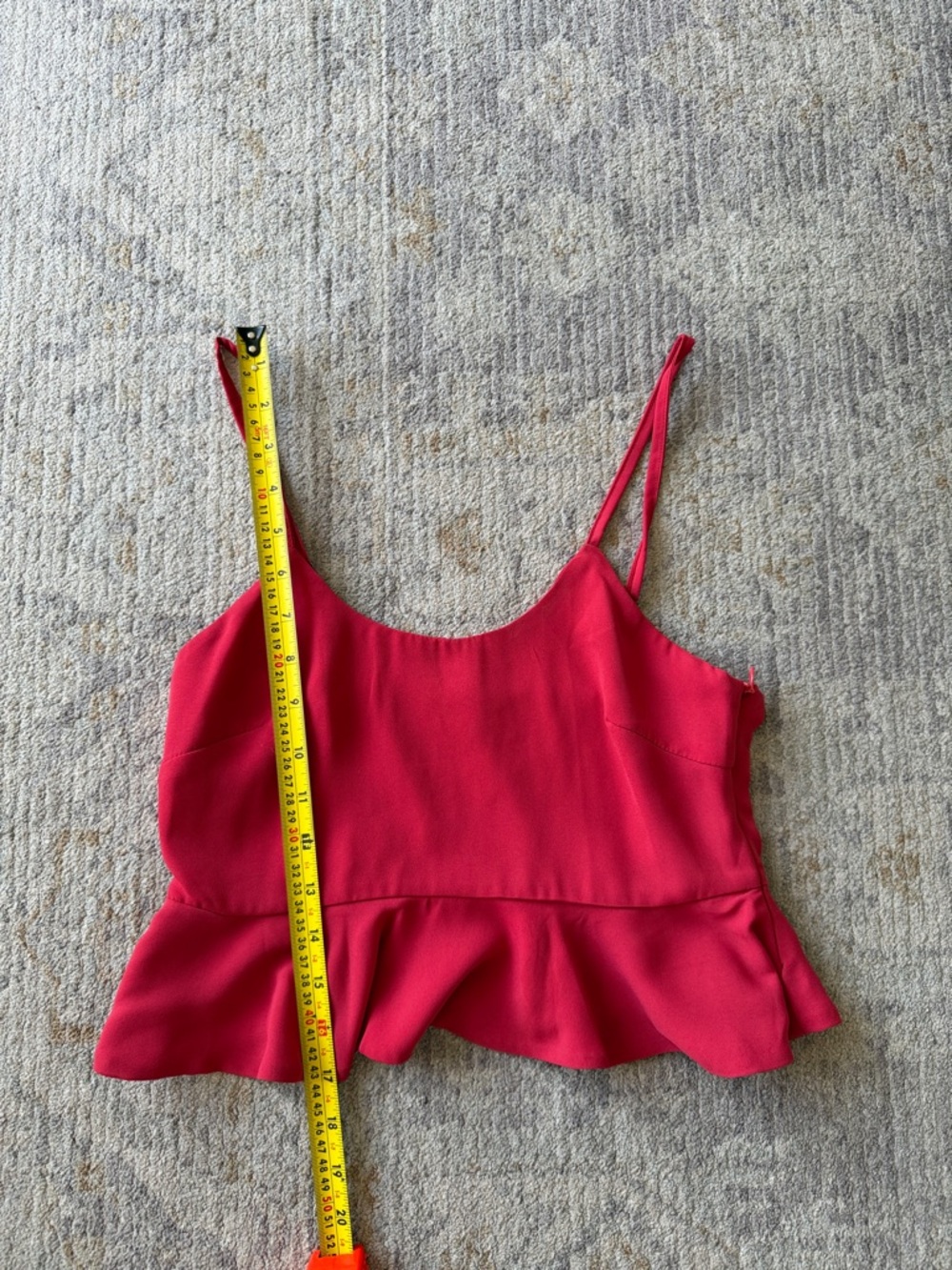 superdown Red Ruffle Hem Cami Top - Picture 6 of 7